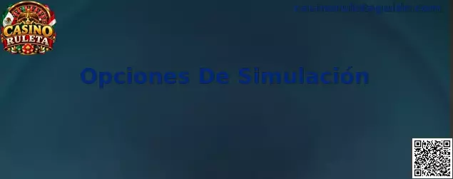 Opciones de simulación de Casino Ruleta con interfaz de ruleta virtual y controles de práctica